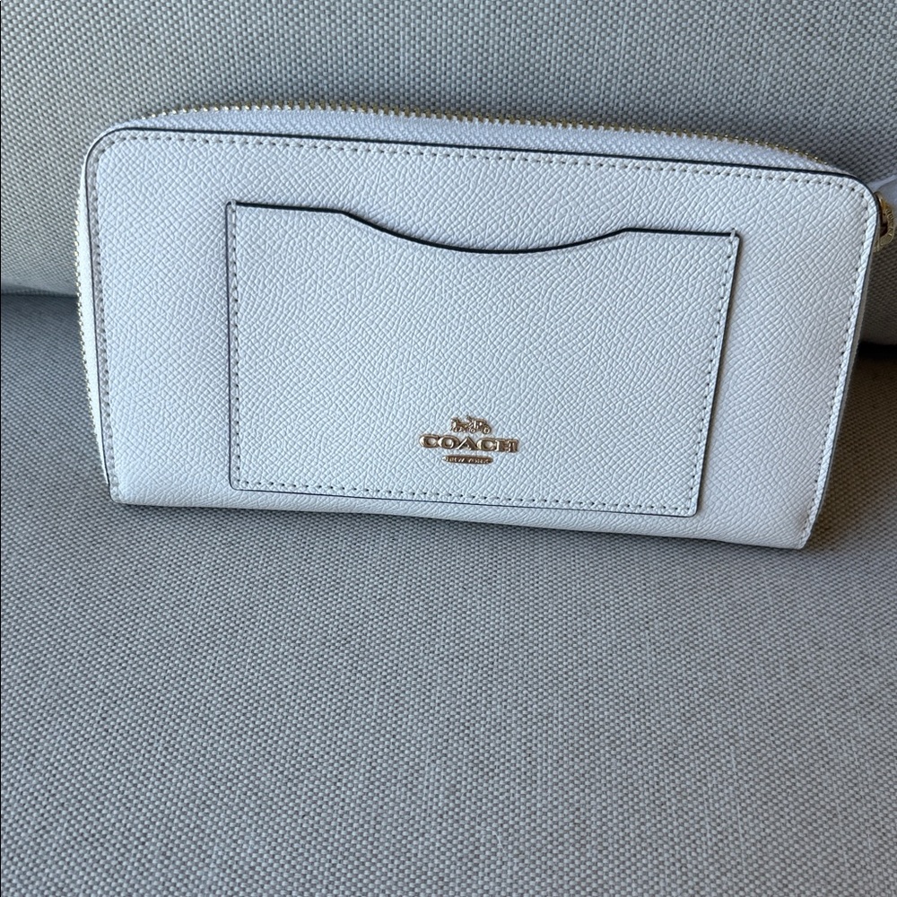 Coach Ivory Textured Leather Wallet